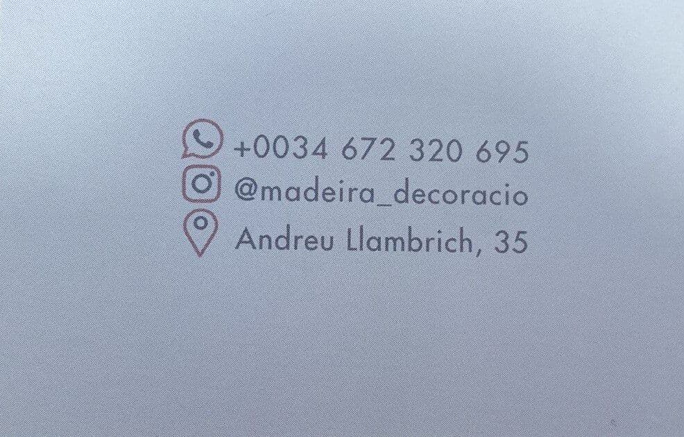 Madeira Decoració
