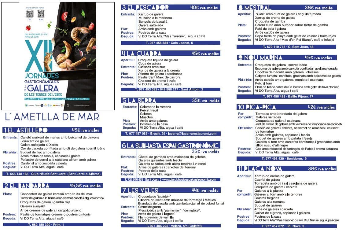Jornades Gastronòmiques de la Galera a les Terres de l'Ebre