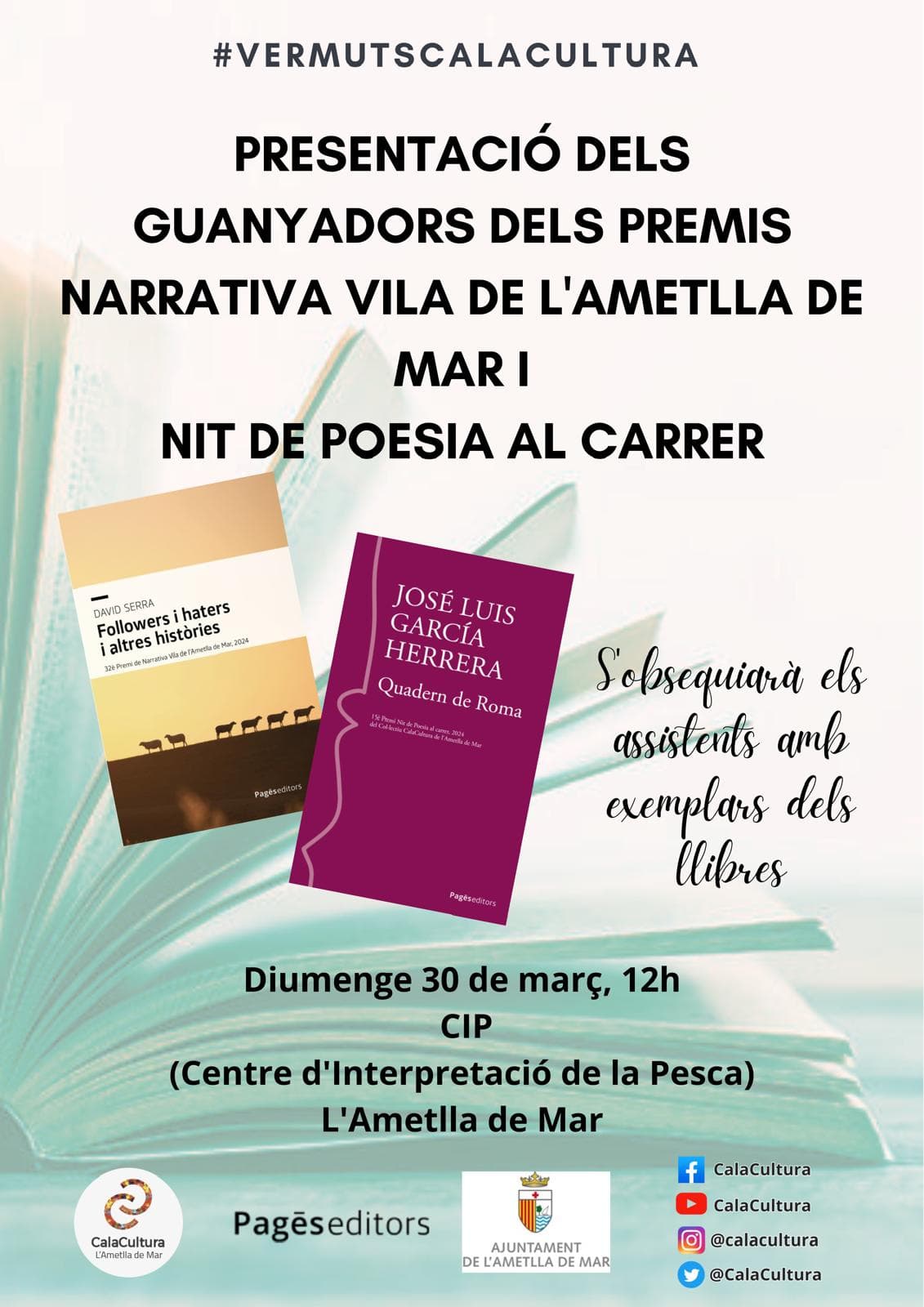 Presentació dels guanyadors dels premis narrativa Vila de l'Ametlla de Mar i nit de poesia al carrer