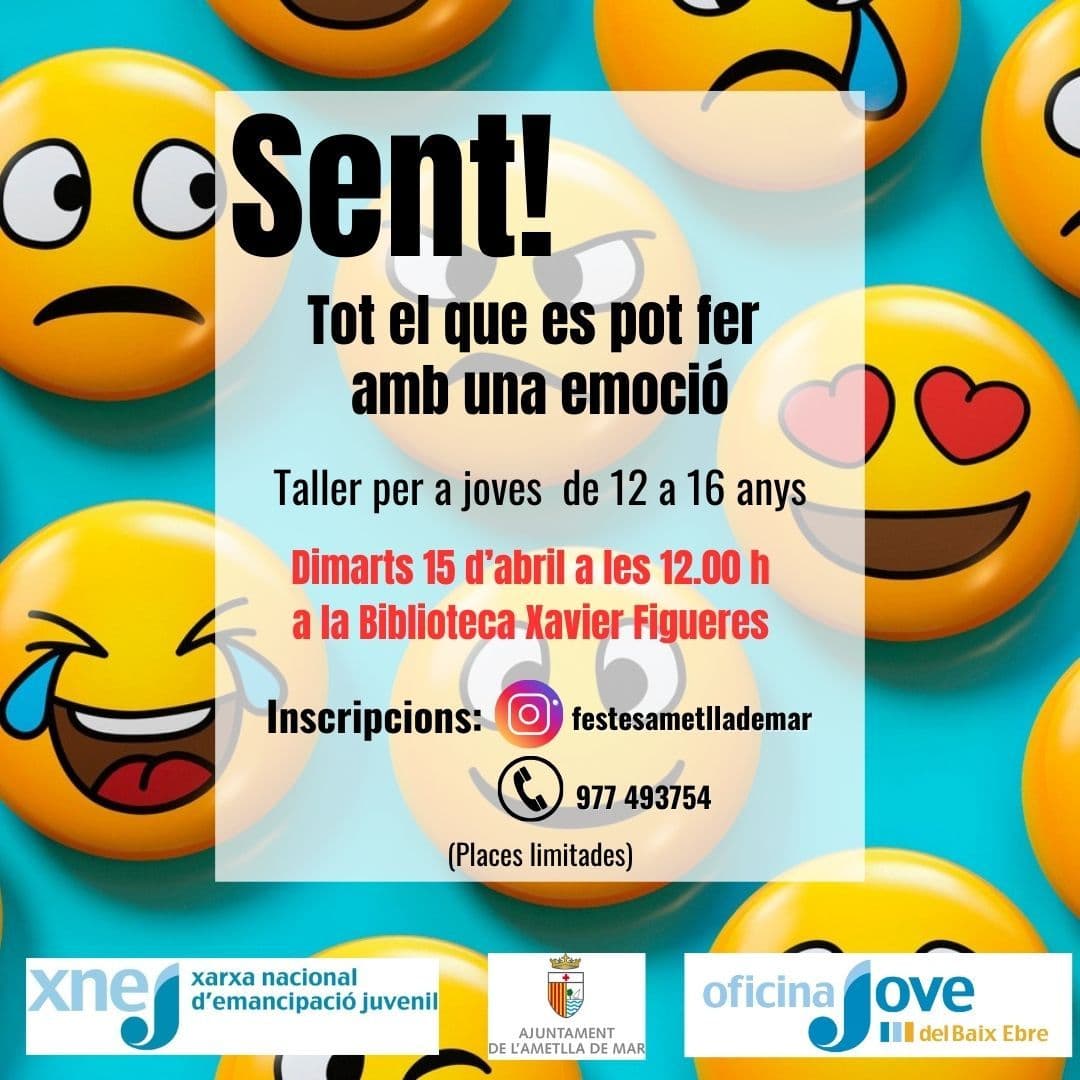 Sent! Tot el que es pot fer amb una emoció: Taller per a joves de 12 a 16 anys