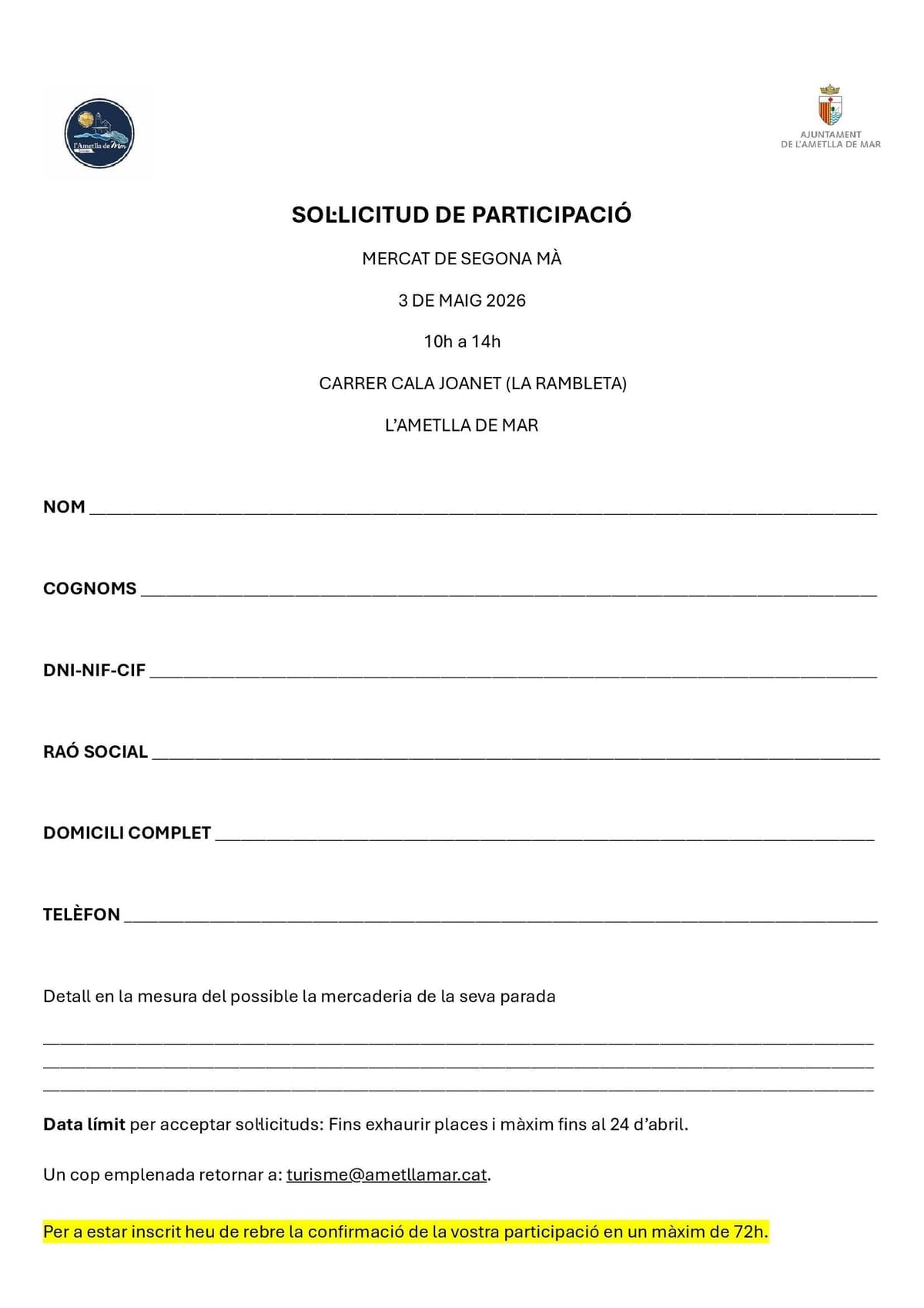 Mercat de segona mà primavera