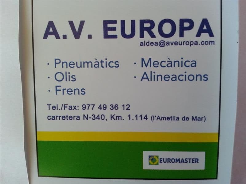 Auto-Vulcanitzats Europa SL- Euromaster
