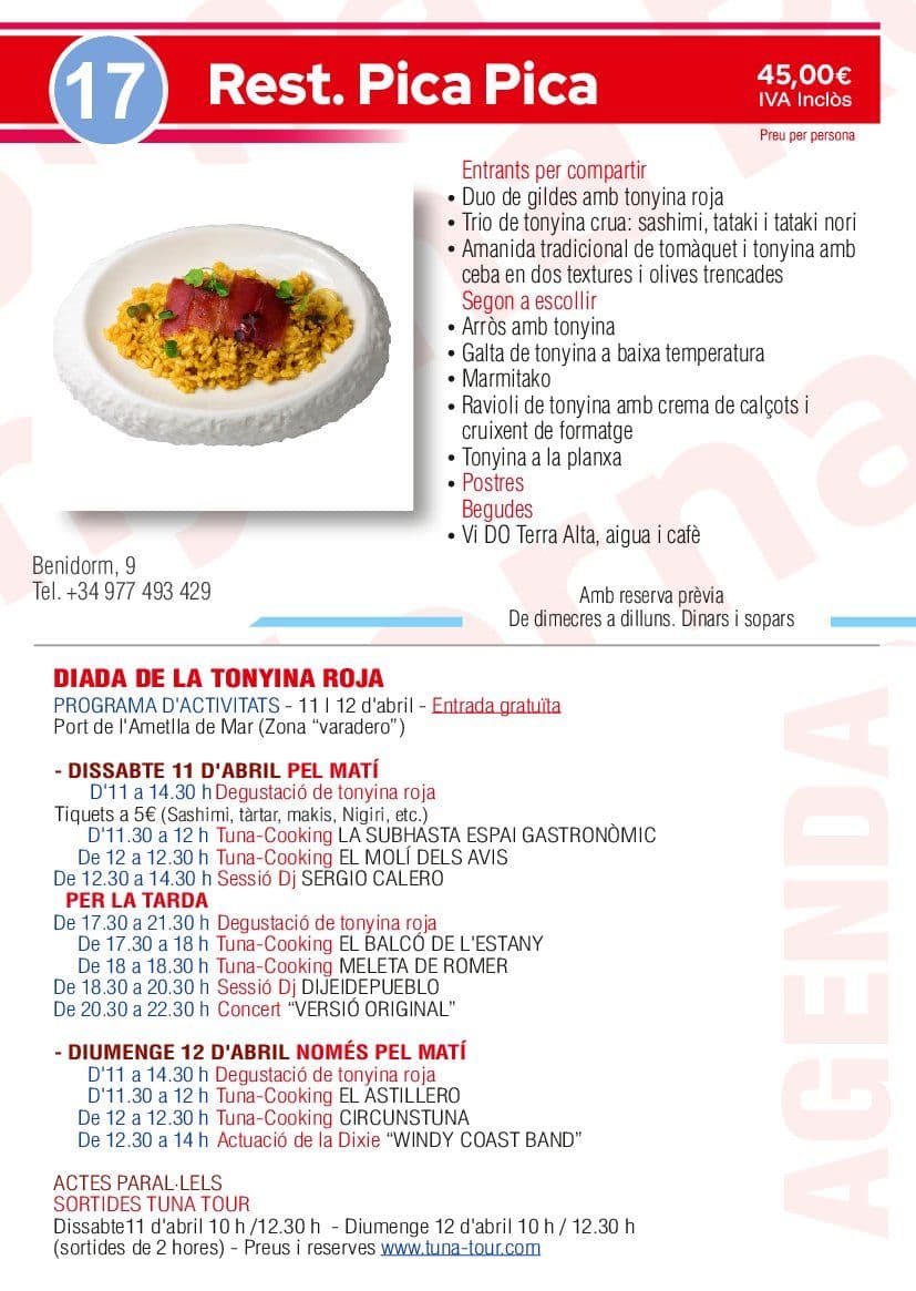 Menús gastronómicos del atún rojo
