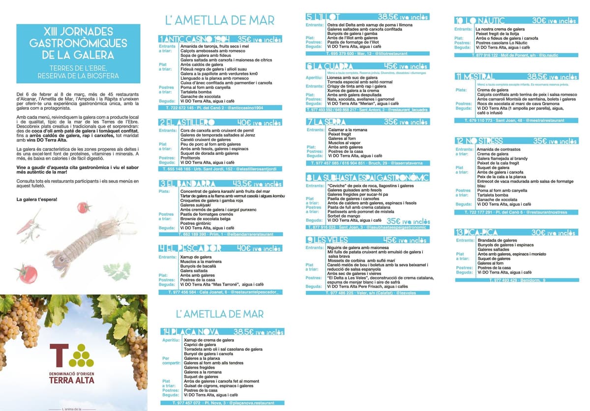 Journées gastronomiques du « galera » de l'Ametlla de Mar